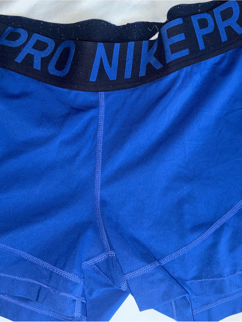 Nike Women's Athletic Shorts - Royal Blue with Black Waistband